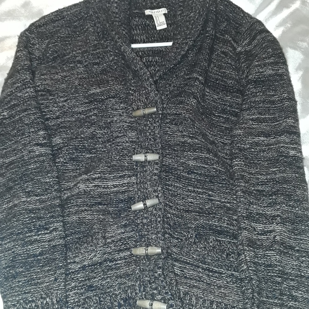 Wool nylon soft cozy mid length cardigan
